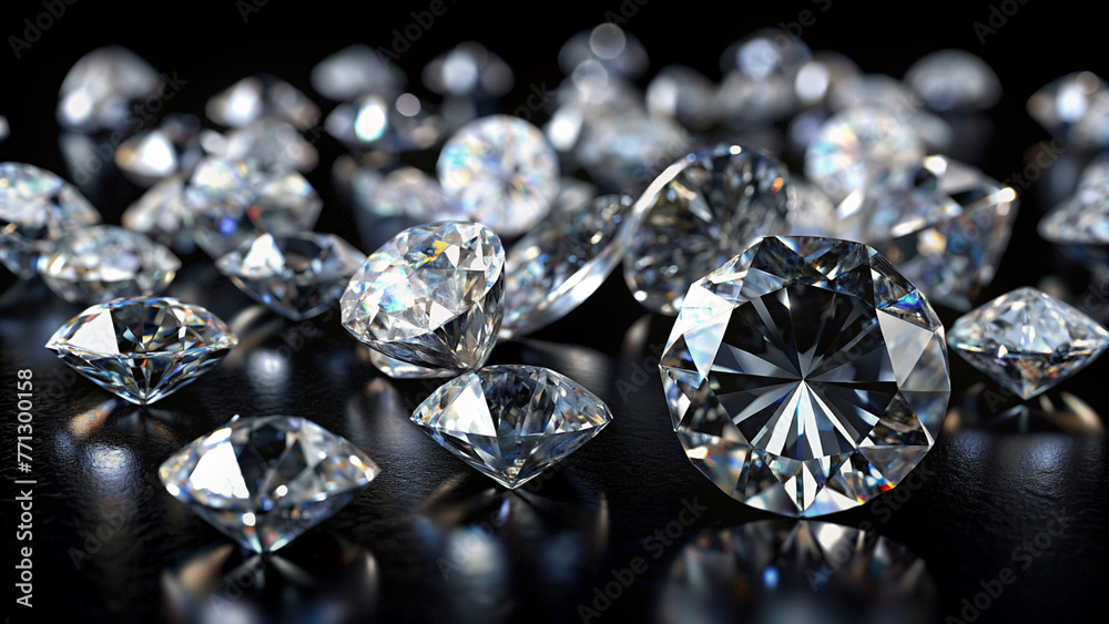 Diamonds on a Black Background. Ai generative
