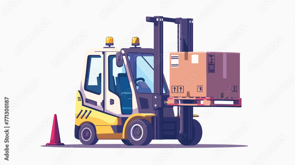 Illustration of an autoloader with a big box Flat vector