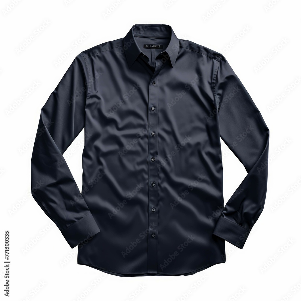 Navy Blue Button-Down Shirt isolated on white background Navy Blue Button-Down Shirt isolated on white background
