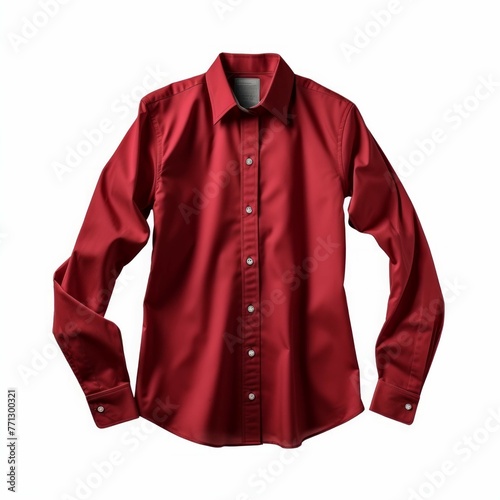 Red Button-Down Shirt isolated on white background © Michael Böhm