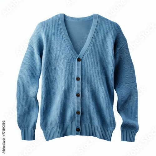 Blue Cardigan isolated on white background