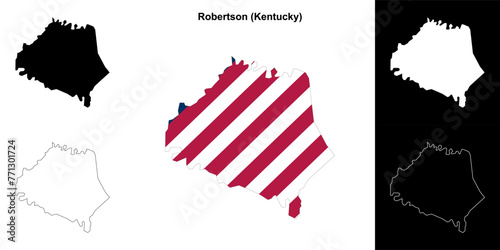 Robertson county (Kentucky) outline map set