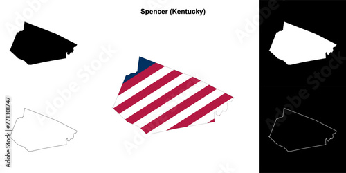 Spencer county (Kentucky) outline map set