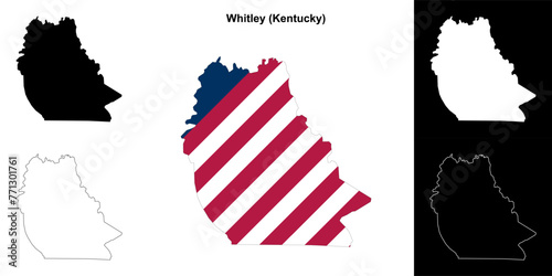 Whitley county (Kentucky) outline map set photo