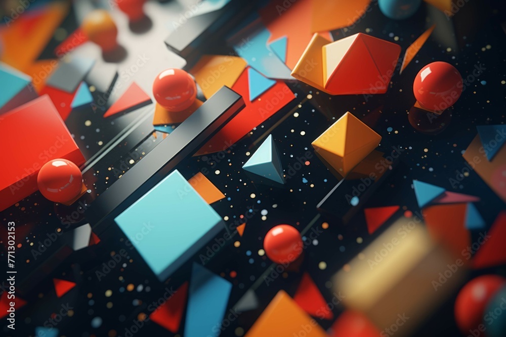 A modern, abstract background with a variety of geometric shapes and colors that create a fluid, dynamic composition A modern, abstract background with a variety of geometric shapes and colors that create a fluid, dynamic composition