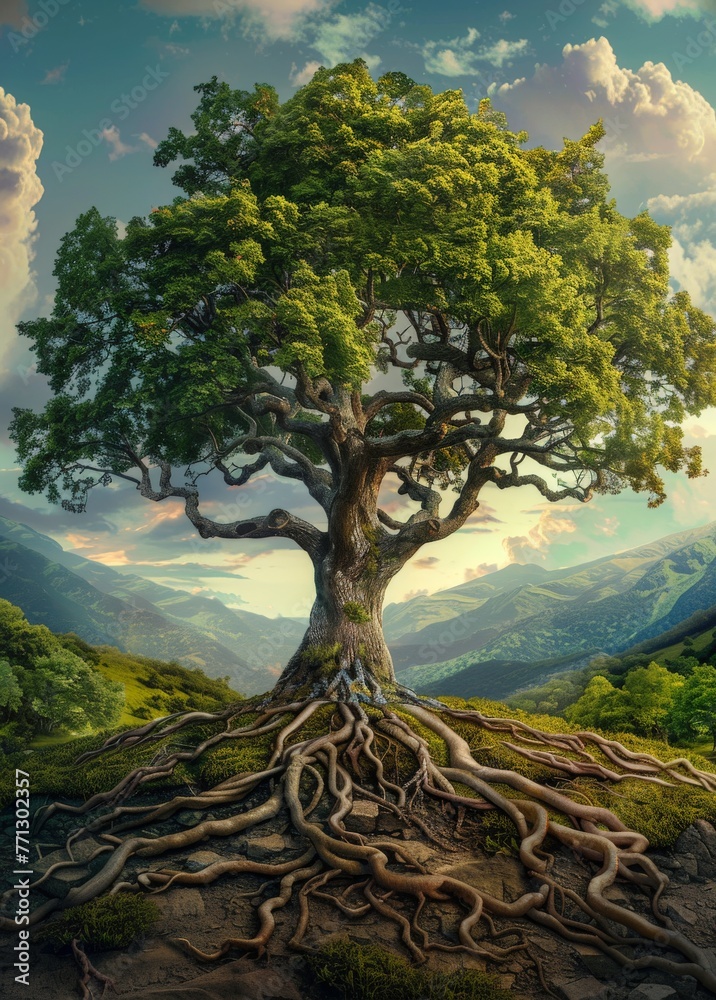 Obraz premium Tree With Exposed Roots