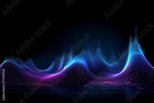 Futuristic Infographic with 3D Wave Points