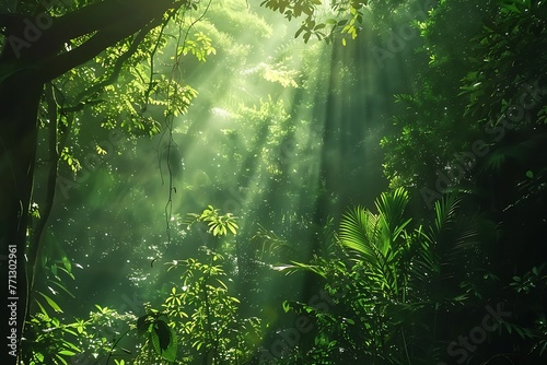 : A lush, green forest with dappled sunlight filtering through the trees, as the forest comes to life with a variety of wildlife, in a time-lapse