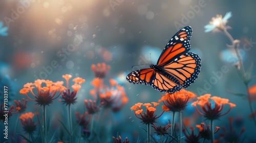 beautiful butterflies closeup background