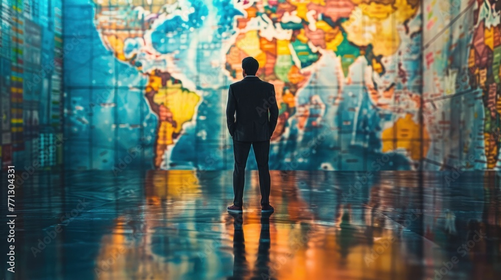 Fototapeta premium The global recession and economic crisis. the complexities of economic, featuring individuals and businesses adapting, strategizing, and striving for stability