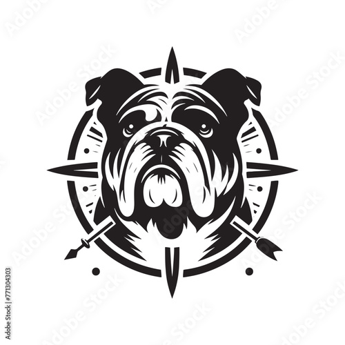 Bulldog Silhouette: Strong, Resolute Canine Breed Profile for Design and Graphic Projects- bulldog vector stock.