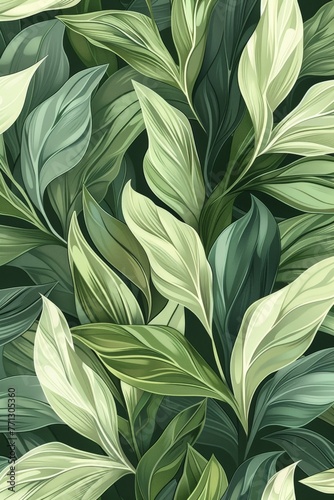 Green Leaves on Green Background