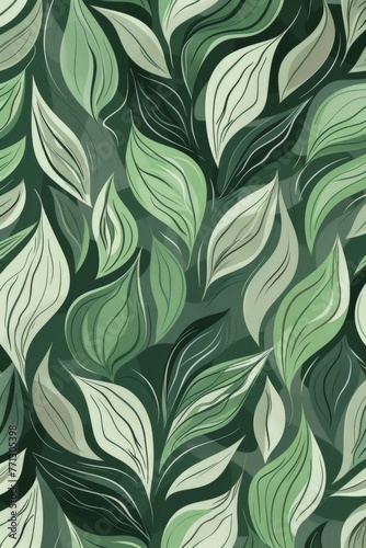 Green and White Wallpaper With Leaves