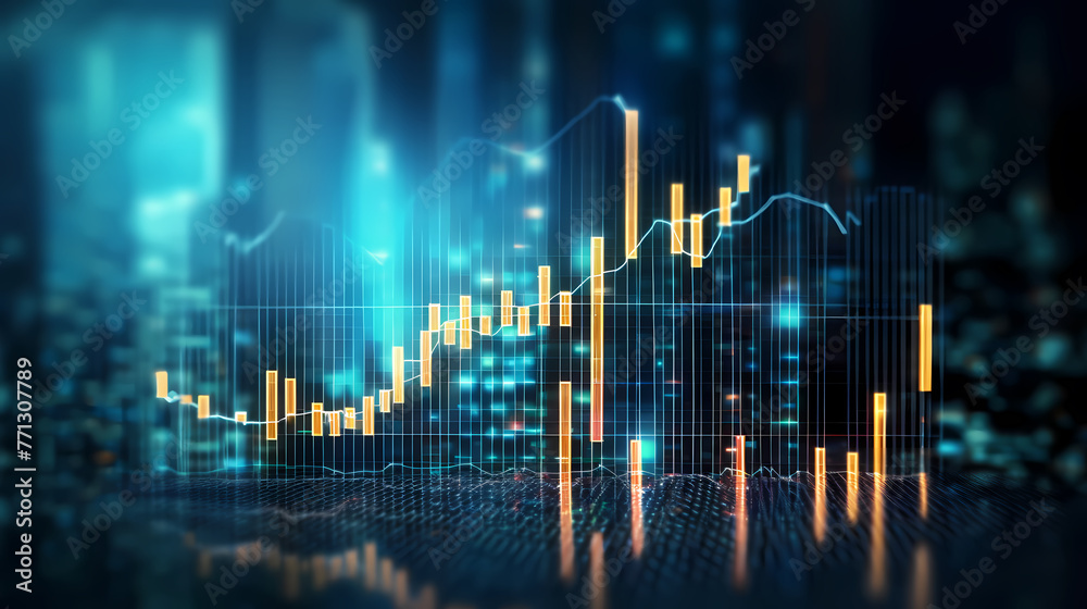 Naklejka premium Digitally Generated Currency and Exchange Stock Chart for Finance and Economy Based Computer Software and Coding Display