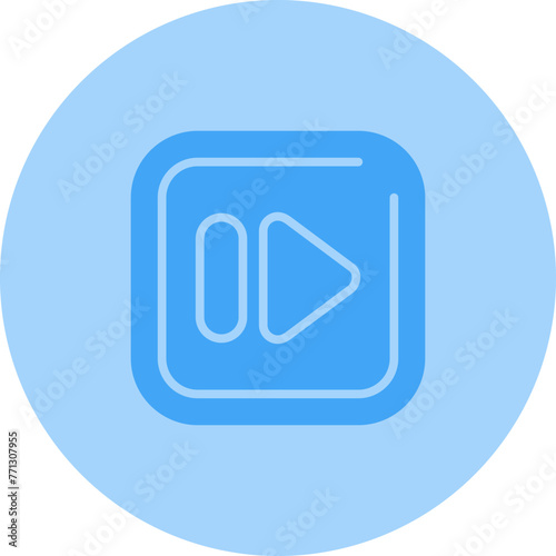 Fast Forward Square Vector Icon