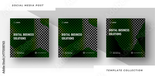 Digital business solutions live webinar and corporate social media post template © nursiart