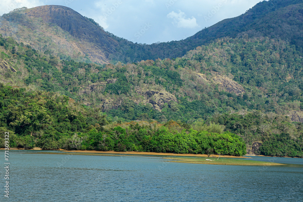 Stunning view of Puravimala river touching Agastya Mala, Neyyar Dam