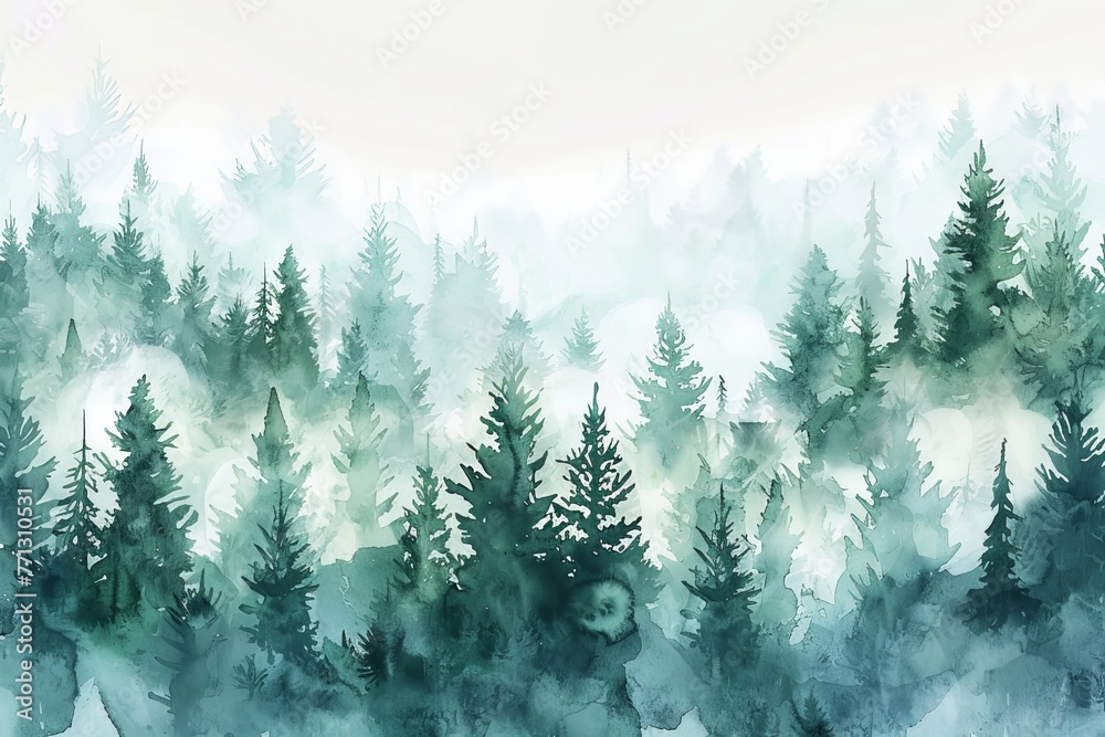 Fototapeta premium Lush Forest With Abundant Trees