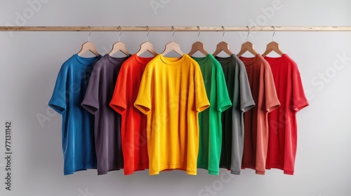 Row of T-Shirts on Clothes Rack © BrandwayArt