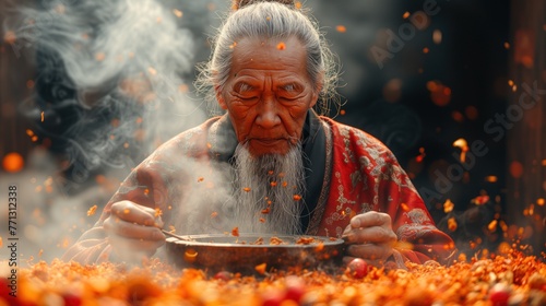 chinese medicine man traditional medicine photo