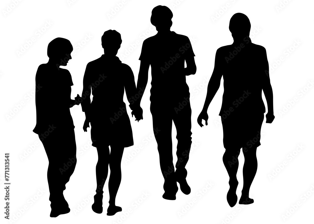 Families with little child on white background Families with little child on white background