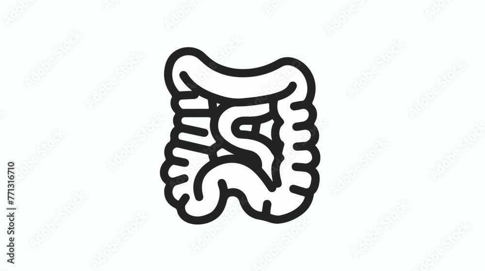Protected intestine icon. Outline protected intestine - obrazy, fototapety, plakaty 