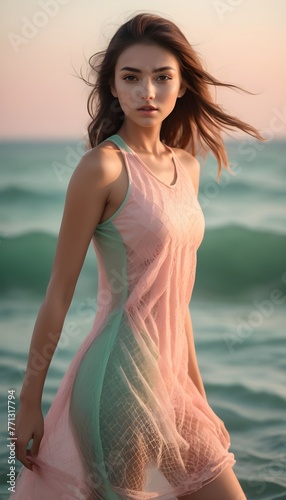 Beautiful lady in a trending summer dress