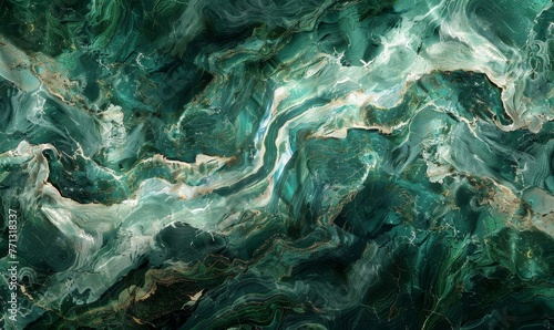 Seamless pattern background of a green marble texture backdrop  Generative AI