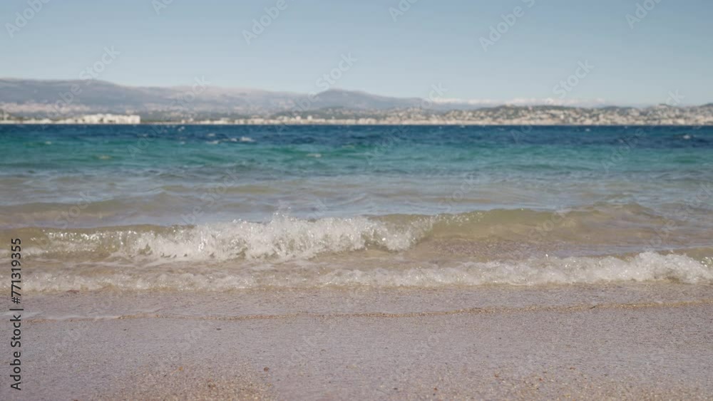 Warm spring day on Theoule-Sur-Mer beach in spring Warm spring day on Theoule-Sur-Mer beach in spring