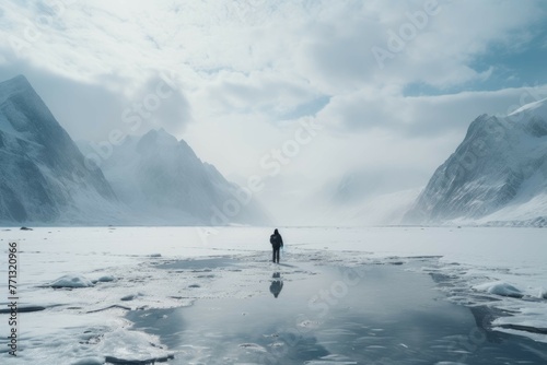 Walking on a frozen river