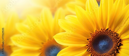 Many vibrant yellow sunflow...