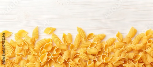 Close-up view of raw pasta ...