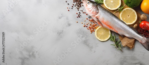 Freshly caught fish, trout,...