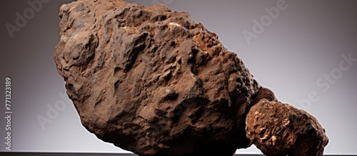 A substantial rock boulder ...