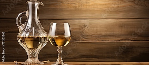 Two elegant glass bottles o...