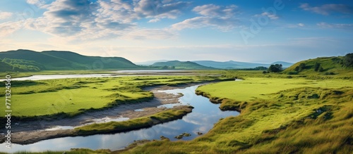 A serene river meandering t...