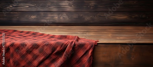 A red blanket neatly placed...
