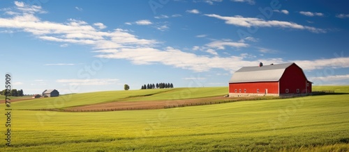 A picturesque red barn stan...