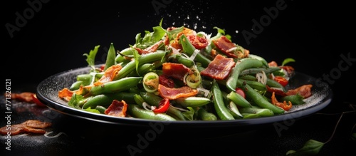 A detailed view of a dish f...