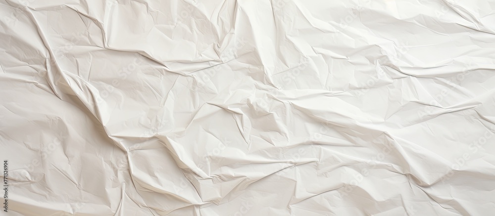 Background of wrinkled white paper with a piece of paper placed on top creating a textured surface Background of wrinkled white paper with a piece of paper placed on top creating a textured surface