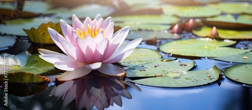 Beautiful pink water lily b...