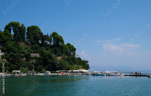 Greece Corfu island Vlacherna Monastery on the water, over which planes take off and land This is the most beautiful runway photo