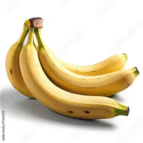 Banana A bunch of ripe bananas, artfully arranged in a curve, captured from a high angle to create a sen