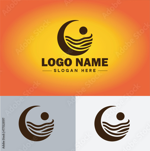 Moon logo icon vector for business brand app icon stars Moon Night bed logo template