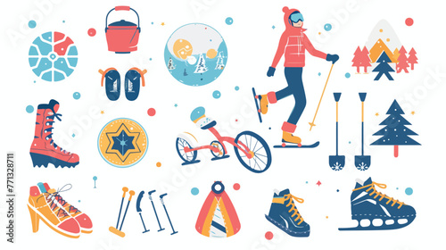 Winter concept with sport icons design vector illustration