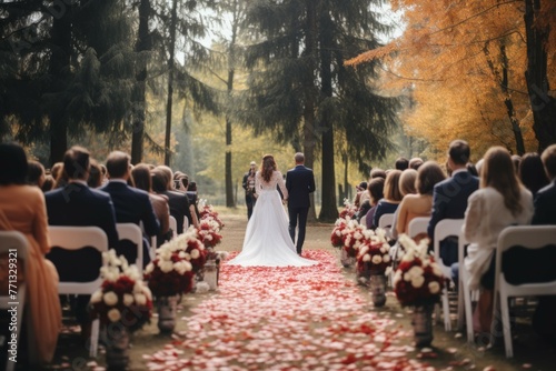 October outdoor wedding ceremony