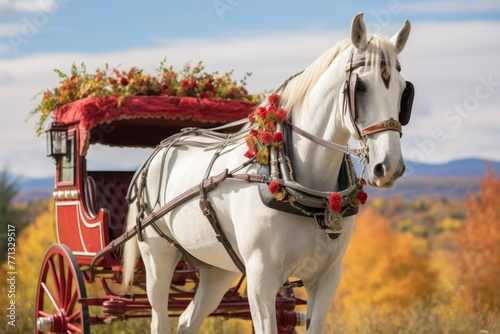 October countryside horse carriage ride