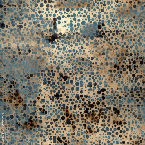 Soft blue leopard spots scatter seamlessly across a gentle beige canvas, evoking a tranquil yet whimsical textile pattern perfect for fashion-forward designs and modern interiors.