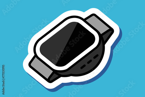 a single sticker, Smartwatch Illustration Vector vector style.