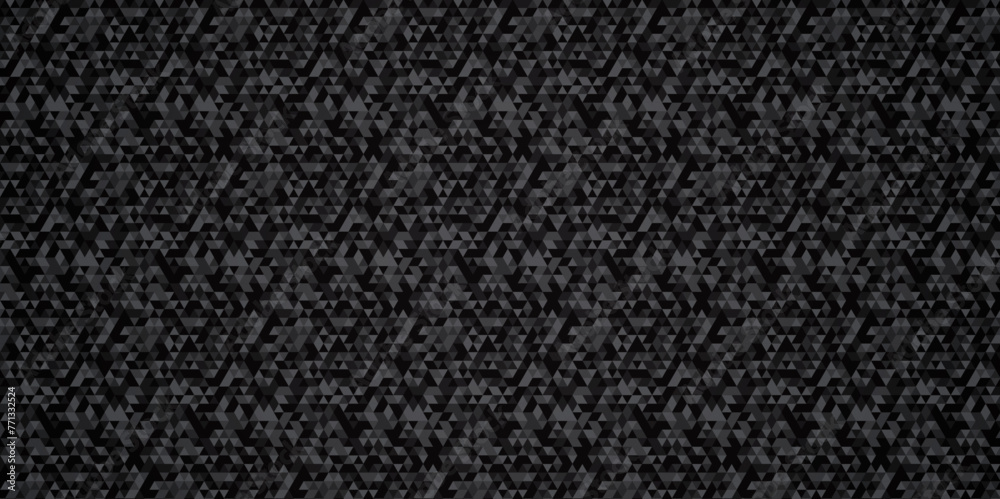 Vector Abstract geometric black and gray background seamless mosaic and low polygon triangle texture wallpaper. Triangle shape retro wall grid pattern geometric ornament tile vector square element. Vector Abstract geometric black and gray background seamless mosaic and low polygon triangle texture wallpaper. Triangle shape retro wall grid pattern geometric ornament tile vector square element.